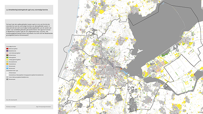 Ontwikkeling bodemgebruik 1996–2015: voormalige functies in de Metropoolregio Amsterdam